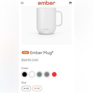 White ember mug 10 oz